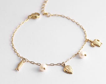 Never Fades - 18K Gold Pearl Bracelet - Water Resistant