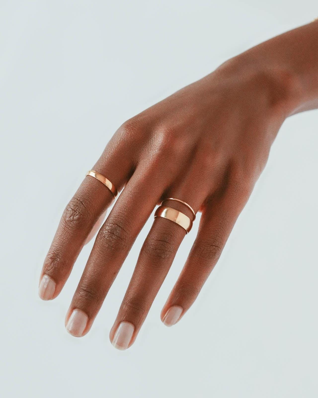 Never Fades - Water Resistant - 18K Gold Band Ring - 18K Gold Ring - Gold Chunky Ring - Stackable Ring - Stacking Ring - Gold Big Ring - R72