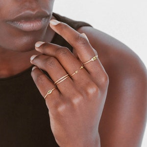 18k Gold Vermeil Ring Wasserdichter Ring Offener Edelstein Ring Gold Peridot Ring Minimalistischer Ring Schichtring Stapelring Bild 4