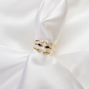 18k Gold Vermeil Ring Wasserdichter Ring Offener Edelstein Ring Gold Peridot Ring Minimalistischer Ring Schichtring Stapelring Bild 6