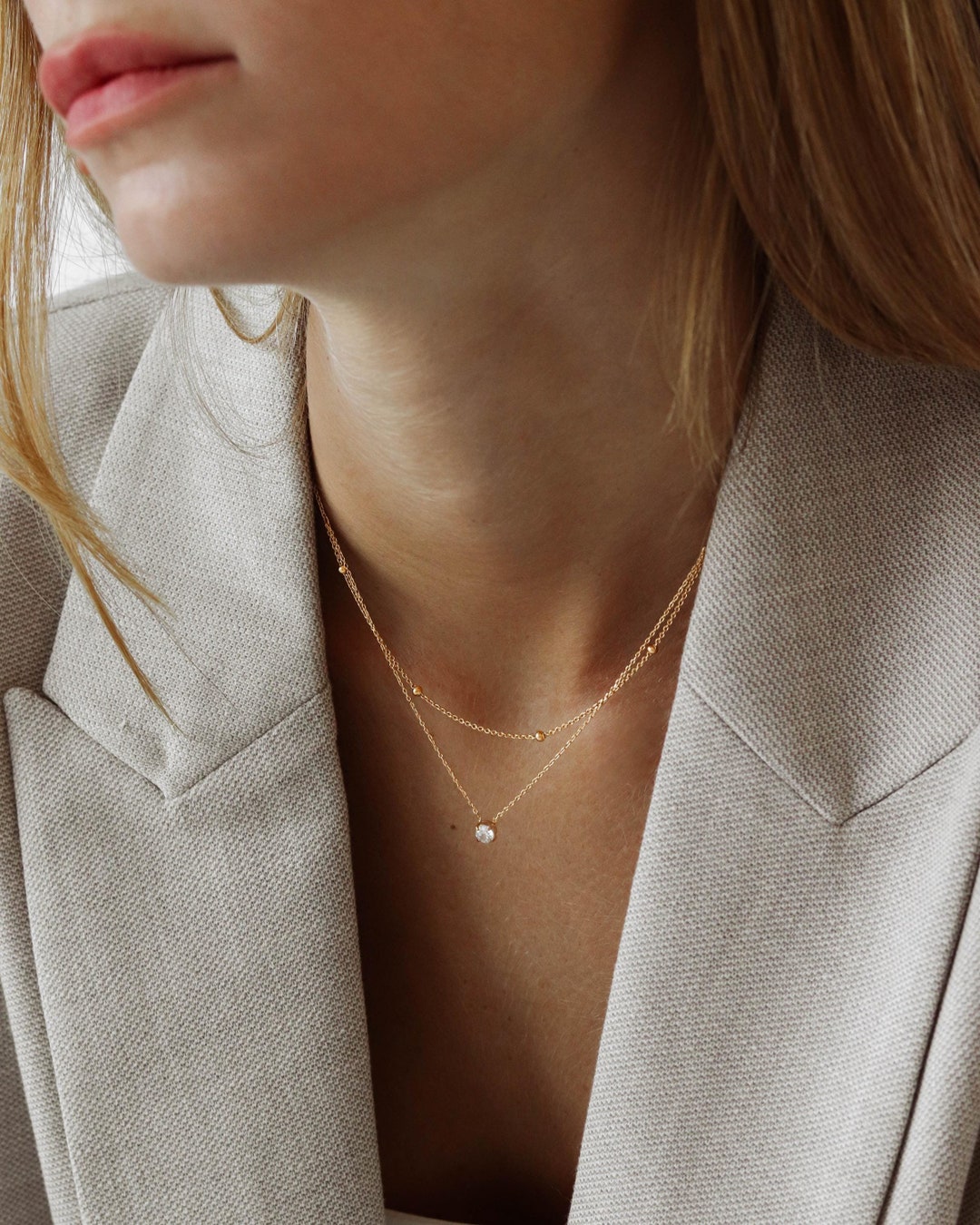 2 Layers Necklace - Never Fades - Waterproof - 18k Gold