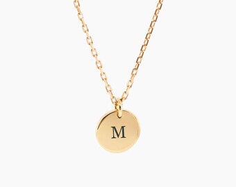 Engraved - 18K Gold Vermeil Initials Necklace - Gold Customized Necklace - Personalized Necklace - Personalized Gift For Her - Name Necklace