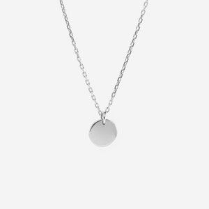 925 Silver Disk Necklace - Minimalist Disc Necklace - Stack - Dainty Necklace - Stacking - Coin Necklace - Layering Necklace - REDCHERRYBLVD