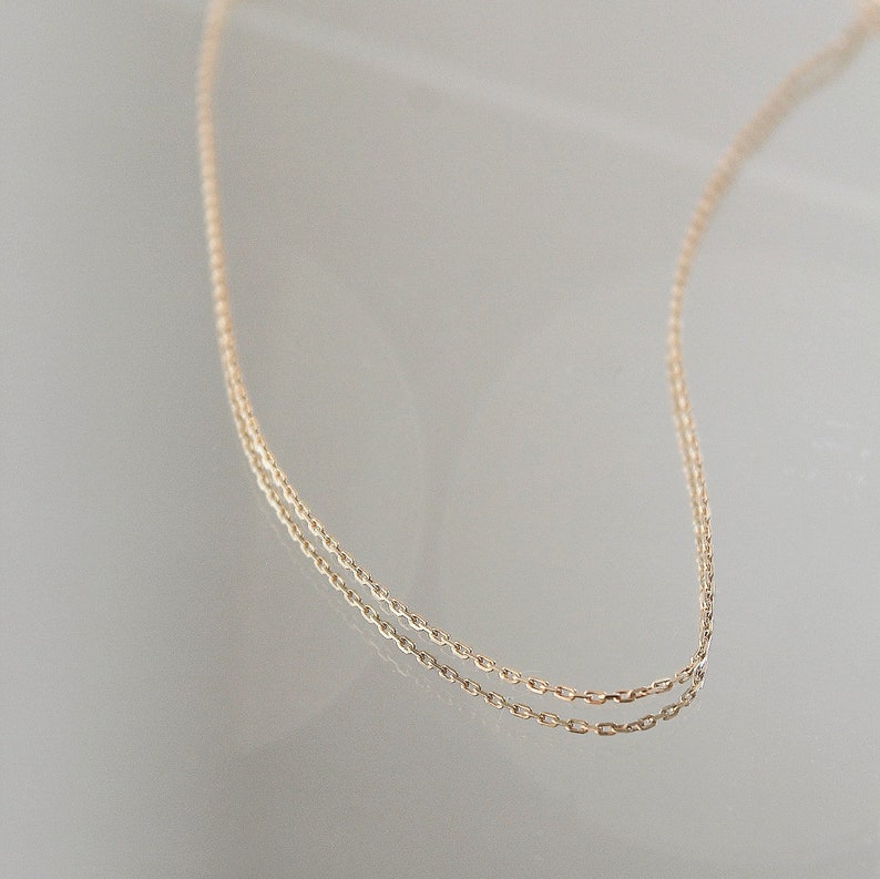 Waterproof 18k Vermeil Chain Necklace Minimalist Necklace Stack Dainty Chain Everyday Necklace Stacking Layering Necklace image 3