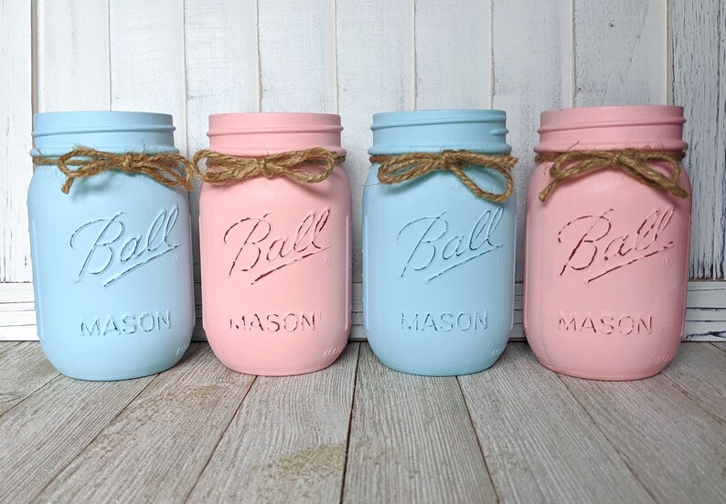 Pastel Mason Jars / Pint Mason Jar / Easter Decorations / Etsy