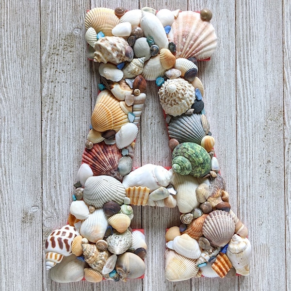 11" Sea Shell Letter / Beach Decor / Nautical Decoration / Bridal Shower Decoration / Wedding Decoration / Bridal Shower Gift / Mermaid