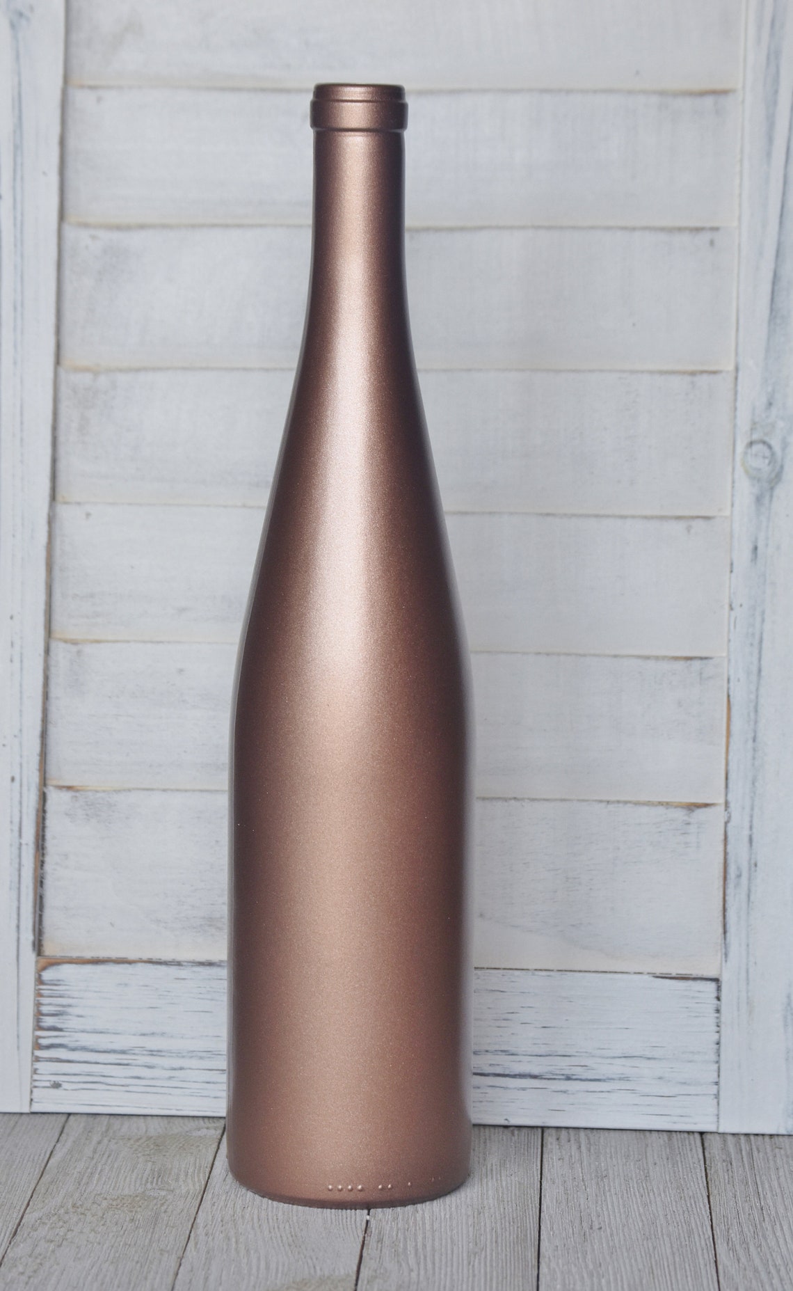 Metallic Rose Gold Wine Bottle Centerpiece / Wedding Etsy