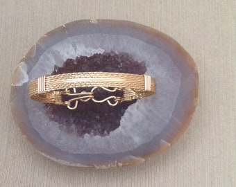 14K Gold Filled Wire Wrapped Bangle Bracelet