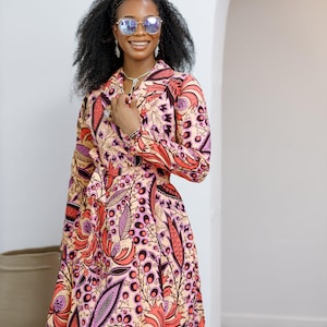 sachin and babi light blue dress Leopard Print Round Neck Tiered Midi Dress Take Two Multicolour : Day  Dresses : VogaCloset Oman main image 1