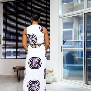 HALIMA AFRICAN PRINT maxi front zip dress