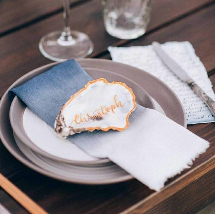 Hand-Dyed Cotton Dinner Napkins: Blue Gradient Wedding Decor