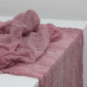 Dusty rose/mauve Wedding runner Hand dyed gauze table runner Wedding Table Decor Wedding backdrop Centerpieces tablecloth Boho Table Runner
