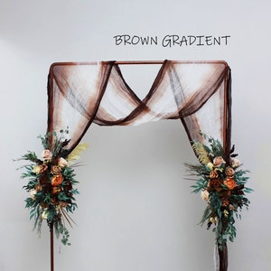 Brown gradient Hand dyed Gauze runner Wedding centerpiece Ombre Cheesecloth runner Rustic runner 100 cotton Tablecloth Vegan Dinner napkins
