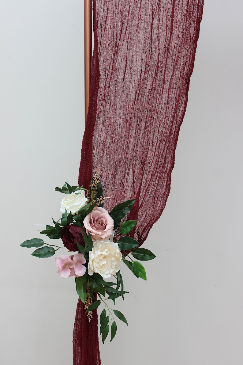 Wedding Arch Fabric Drape BURGUNDY Handdyed Gauze Draping Etsy