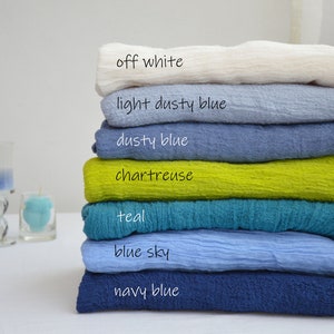 Cotton gauze Hand dyed runners Wedding Summer Blue shades runner Cheesecloth table runner Wedding Boho Centerpiece napkins Rustic tablecloth