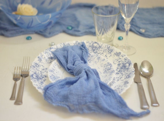 Cotton Dinner Napkinsblue Napkins Blue Sky Hand Dyed Etsy