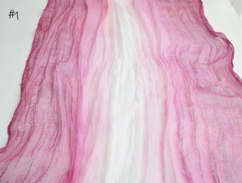 Pink Raspberry Gradient Hand Dyed Gauze Runnerwedding Etsy