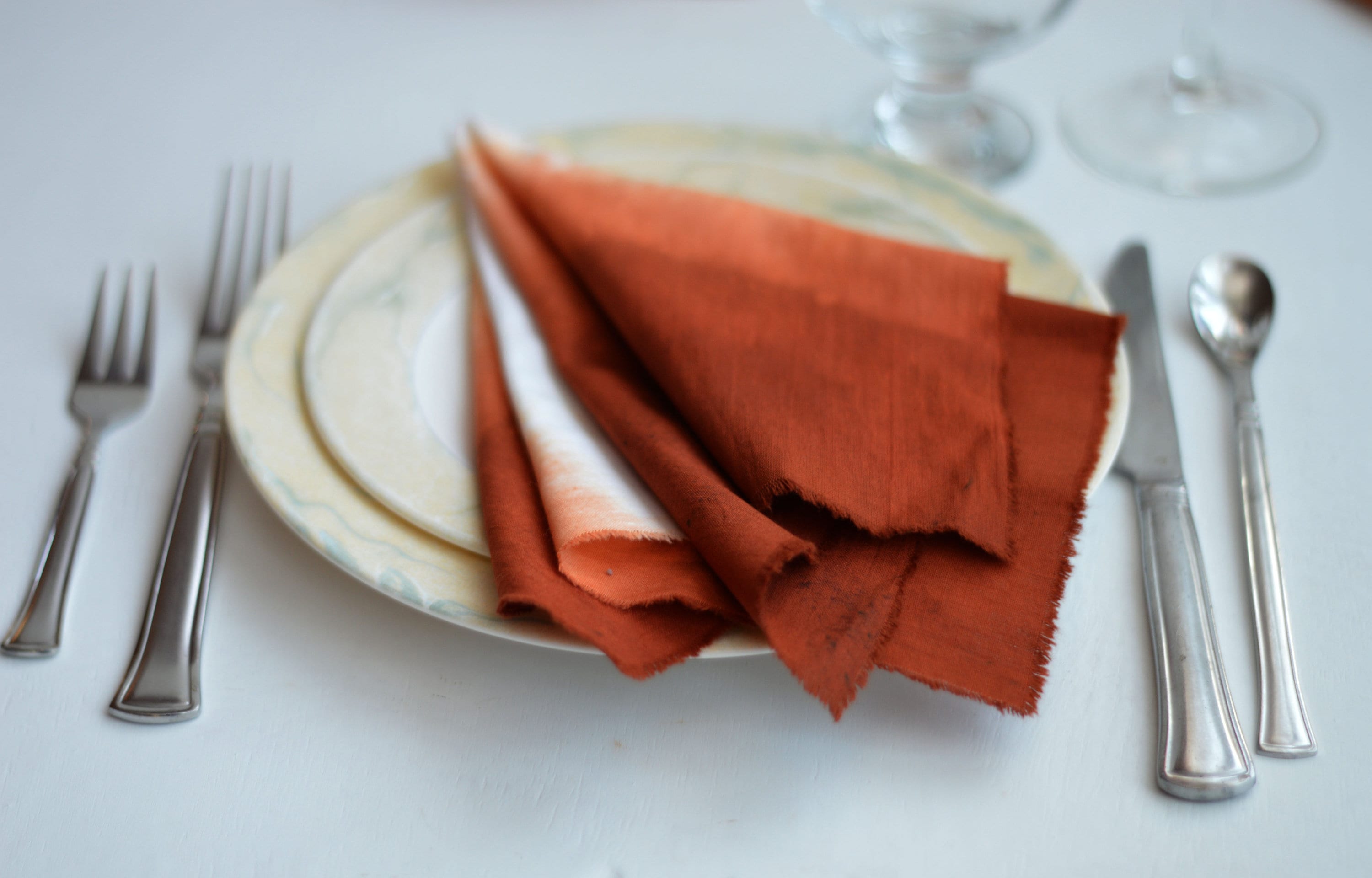 Burnt orange gradient napkins Set of 2 napkins 15 Hand Etsy