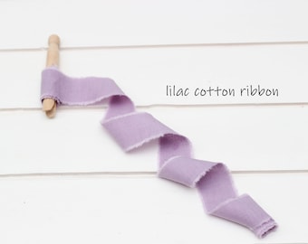 Lilac cotton ribbon Hand dyed wedding ribbon Lavender hair ribbon Bridal bouquet tape Light Purple Rustic decor invitation Gift wraps ribbon