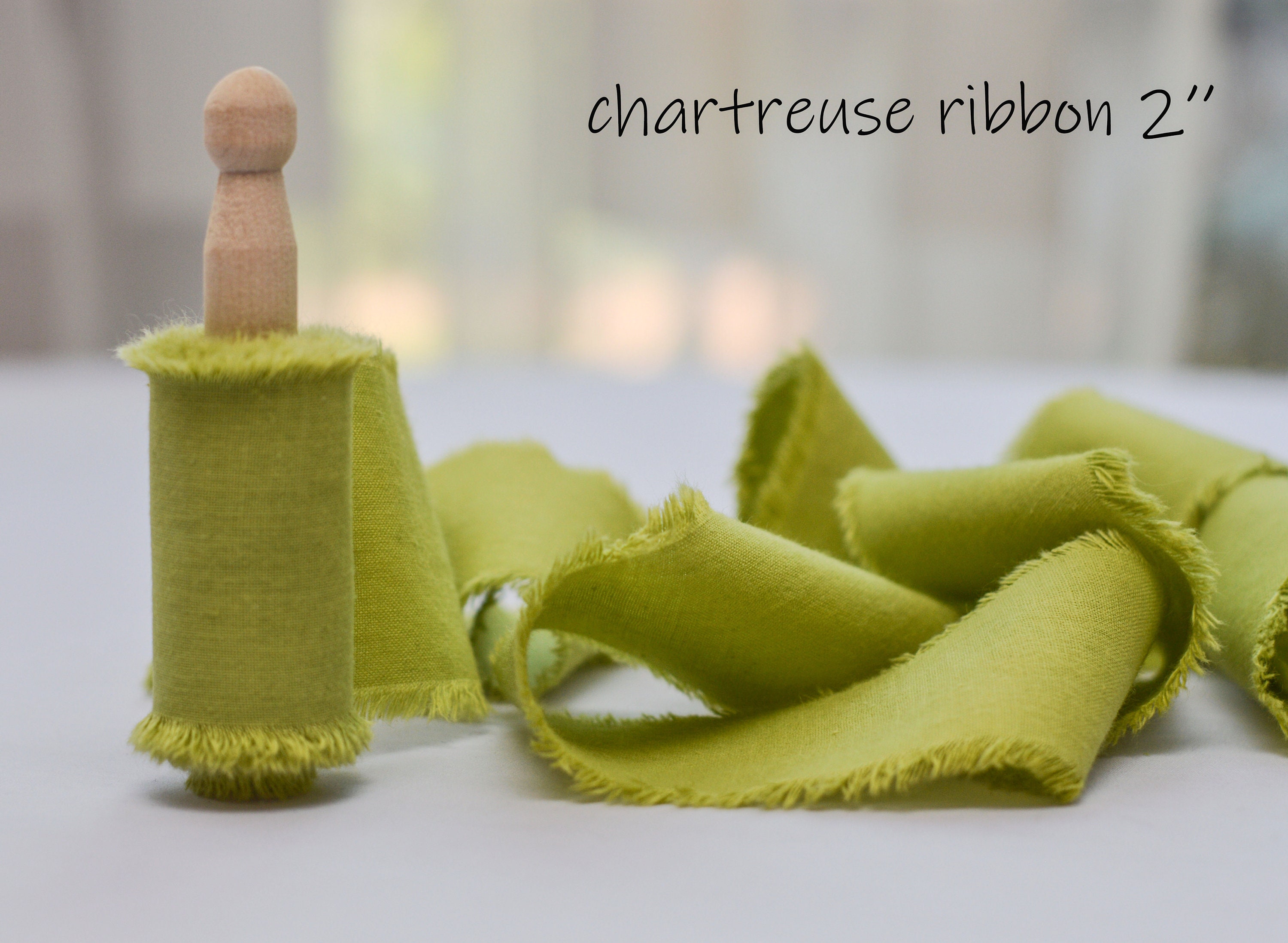 Hand Dyed Chartreuse Cotton Ribbon Fresh Lime Rustic Wedding Decor - Etsy