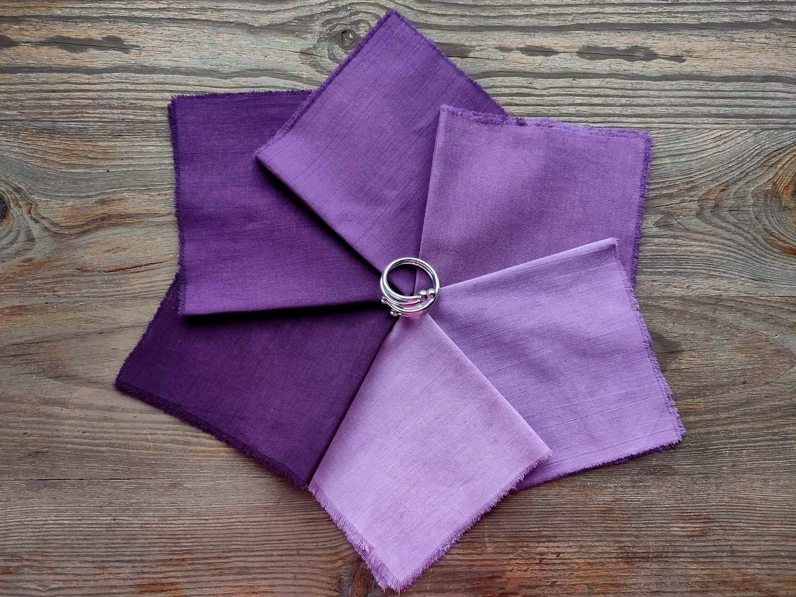 Blackberry Cotton Napkins Set 6pcs Hand dyed Wedding napkins Etsy