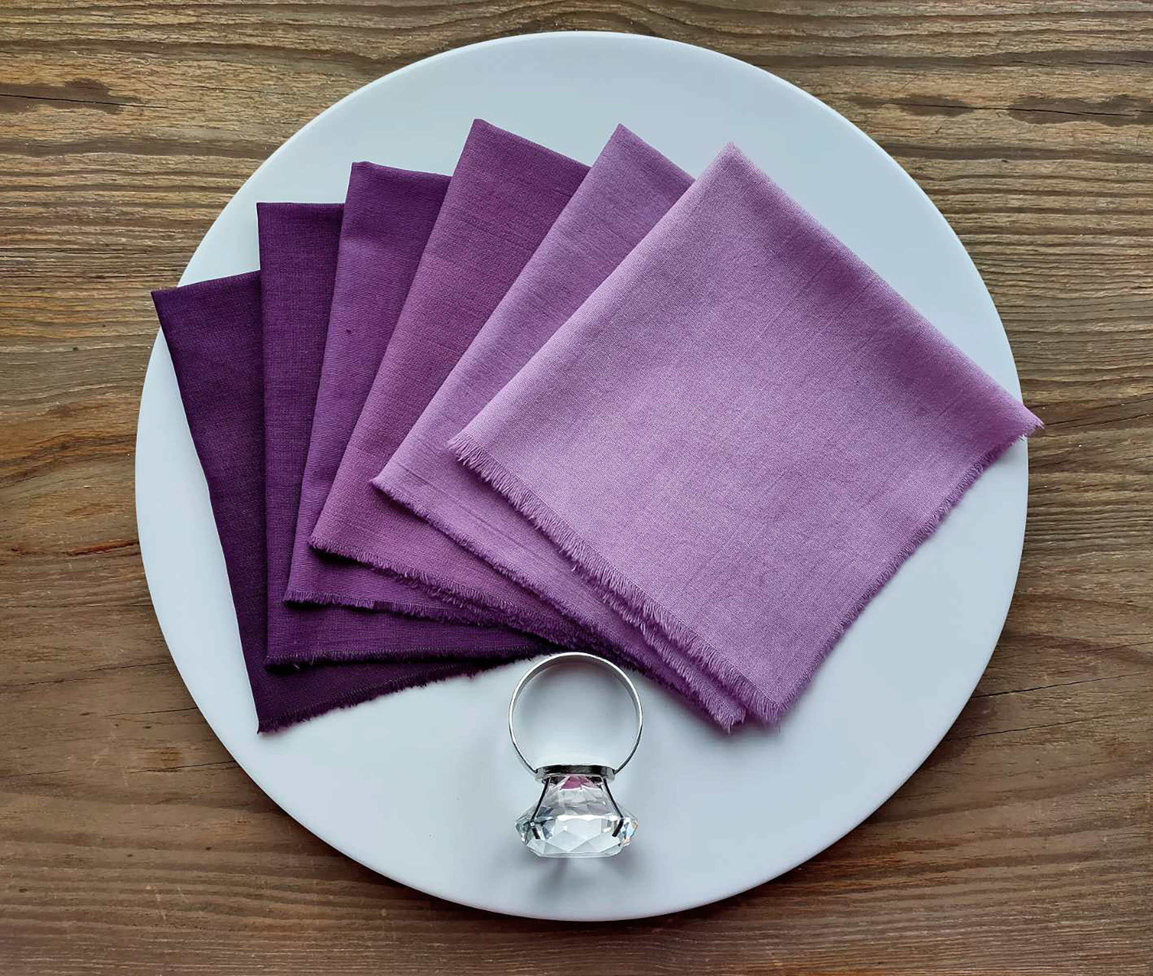 Blackberry Cotton Napkins Set 6pcs Hand dyed Wedding napkins Etsy