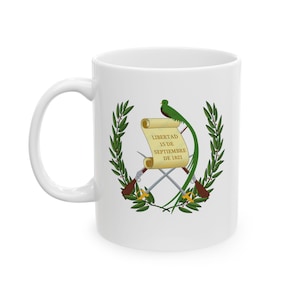Guatemala Flag Inspired Coffee Mug: Vibrant Tribute to Guatemalan Pride! Ceramic Mug, (11oz)