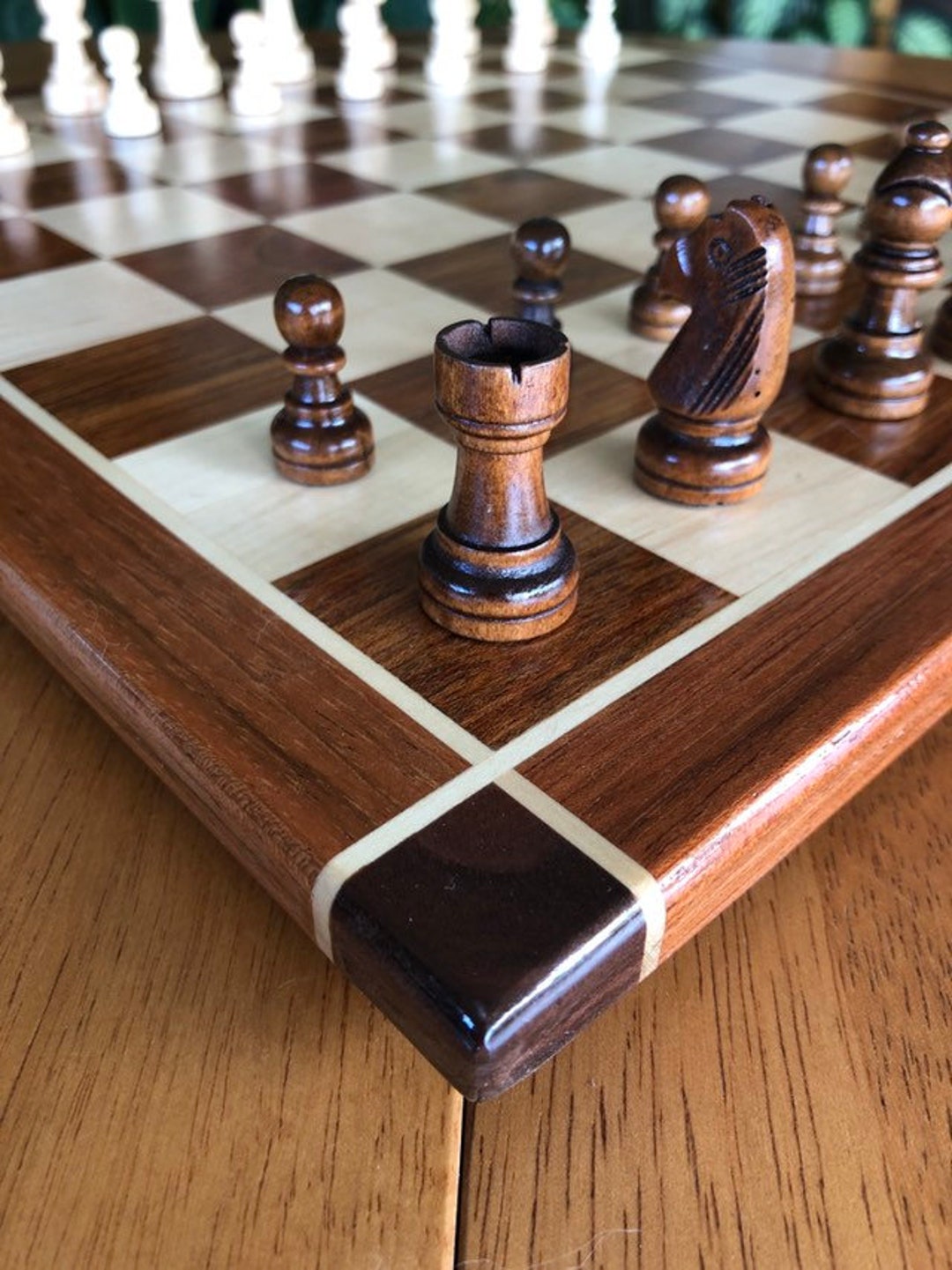 My second attempt at my perfect chess board : r/woodworking