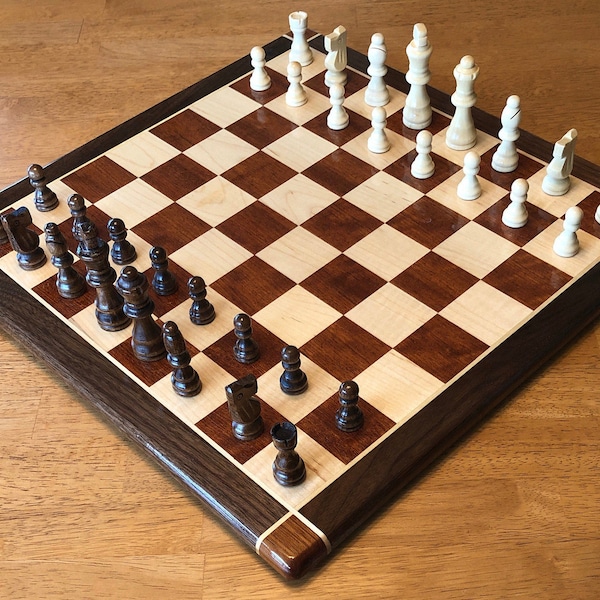 Black walnut, Cherry and maple chessboard