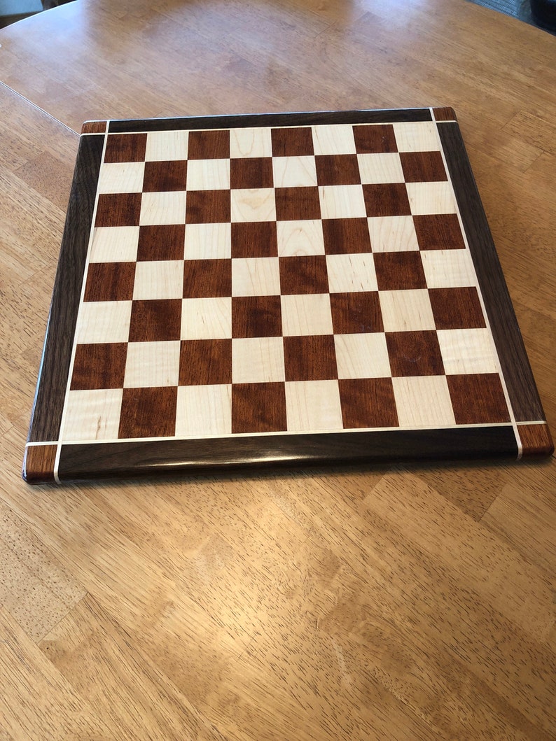 Black walnut, Cherry and maple chessboard image 3