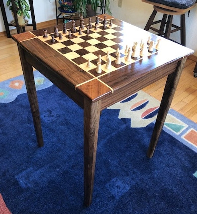 Black Walnut Chess Table image 1