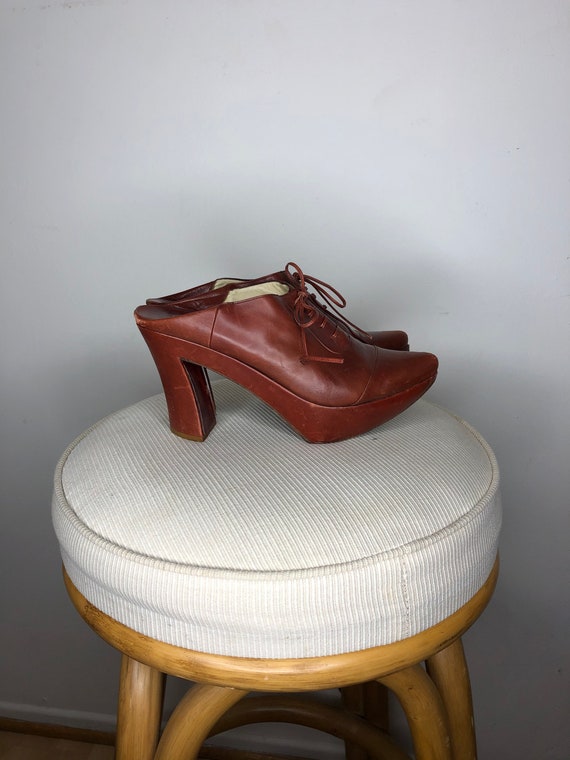 Vintage Michel Perry Leather Platforms - Size 9