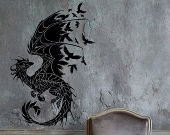 Tribal Dragon Wall Art Dragon Decoration Nursery Fantasy Wall Sticker Wall Decal
