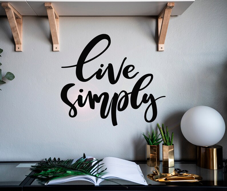 Vinyl Wall Decal Quote Words Live Simply Home Interior Etsy