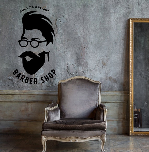 Wall Decal Barber Shop Haircuts Beards Unique Decal Caz4739