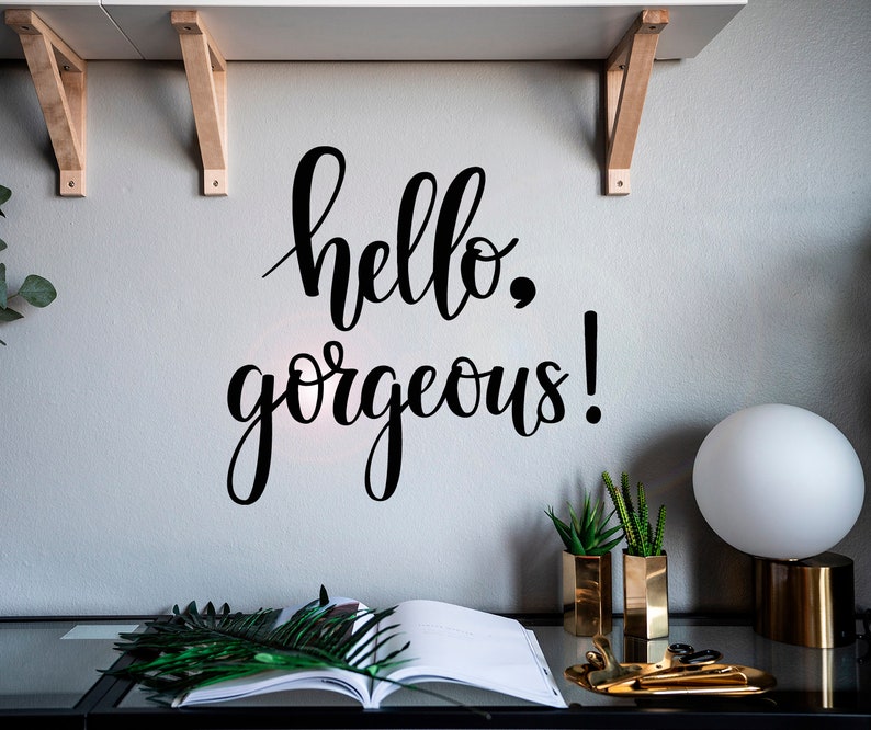 Vinyl Wall Decal Hello Quote Words Inspiring Letters Etsy