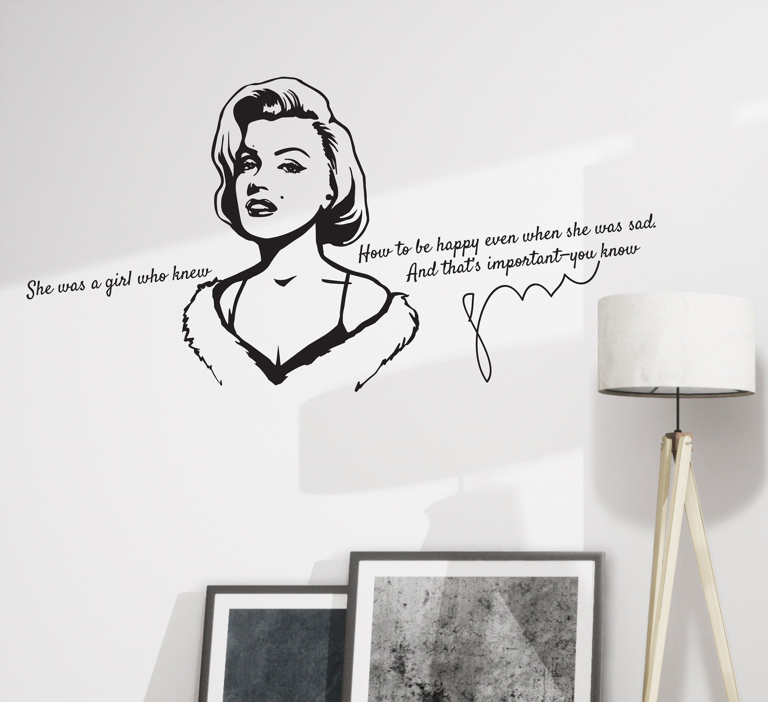 Marilyn Monroe Girl Wall Decal Vinyl Art Sticker Decor Inspirational Saying J77