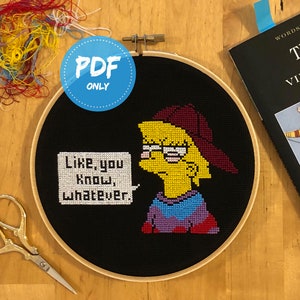 Cool Lisa PDF cross stitch pattern, The Simpsons