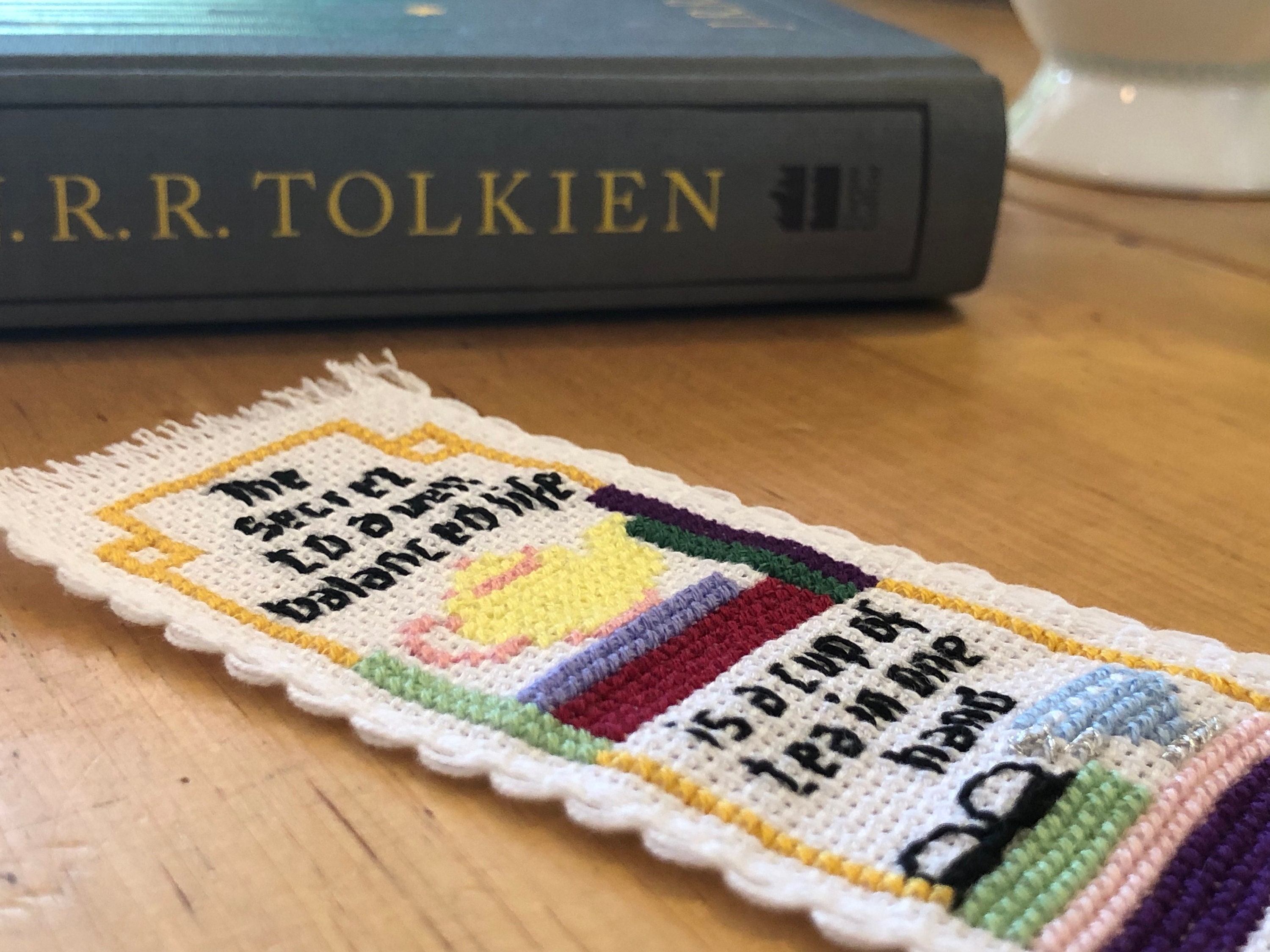 Tea and Books PDF Cross Stitch Pattern, Bookmark - Etsy