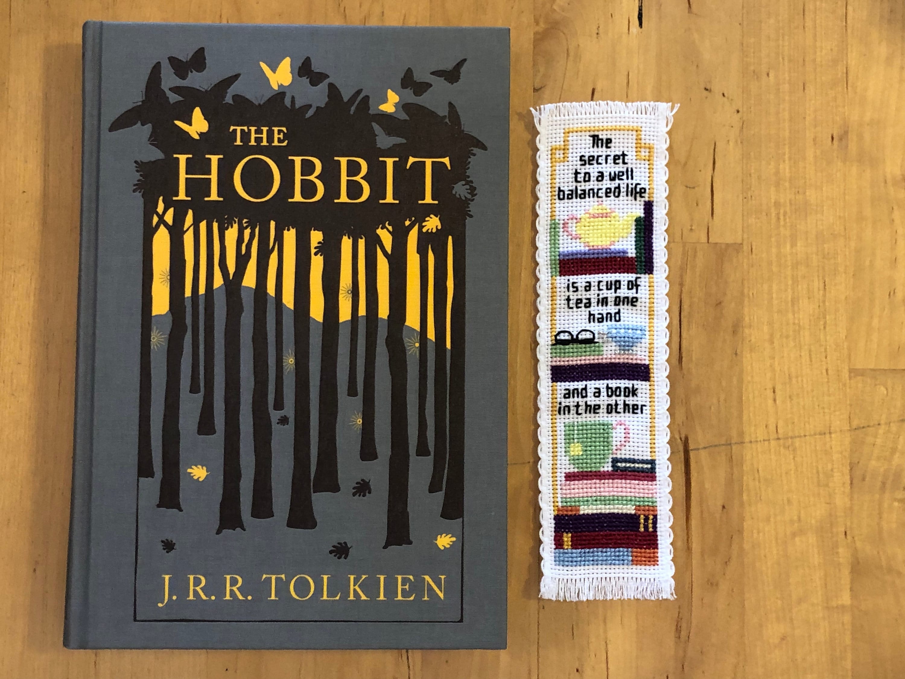 Tea and Books PDF Cross Stitch Pattern, Bookmark - Etsy