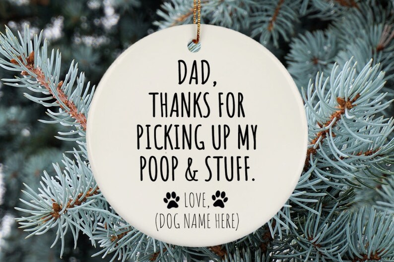 Personalized Dog Dad Ornament Dog Xmas Ornaments Dog image 1