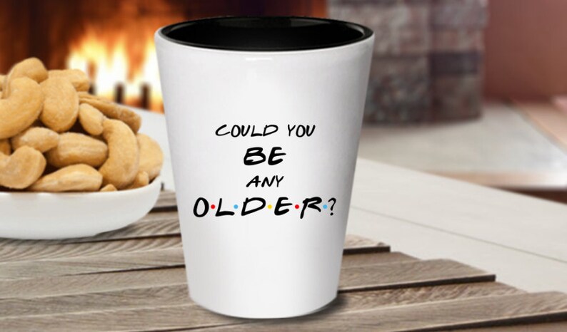 Could You Be Any Older Chandler Bing Chandler Shot Glass Ross Shot Glass Funny Birthday Shot Glass Friends Shot Glass