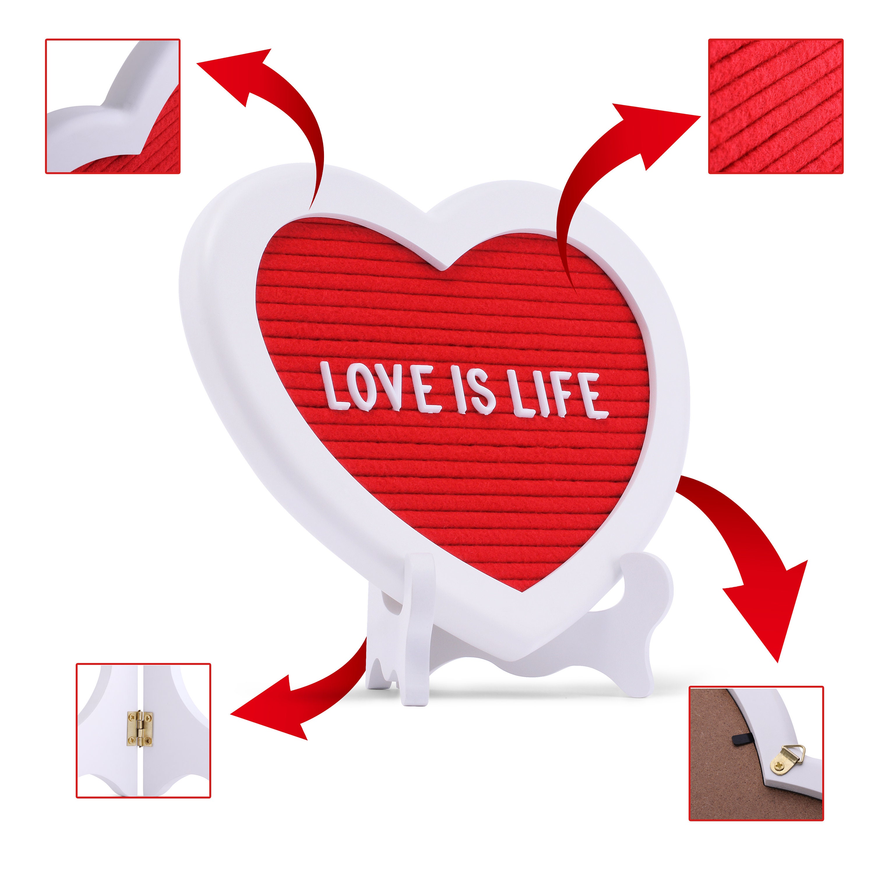 Heart Shaped Felt Letter Board 8x8 Inches Changeable Etsy