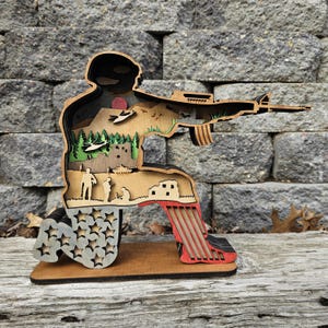 3D Veteran Sign Layered Art | Wooden Layer Art | Wood Cutout | Laser Cut Gifts | Gifts for Veteran | Gifts for Army | Veteran Art | 3D Art