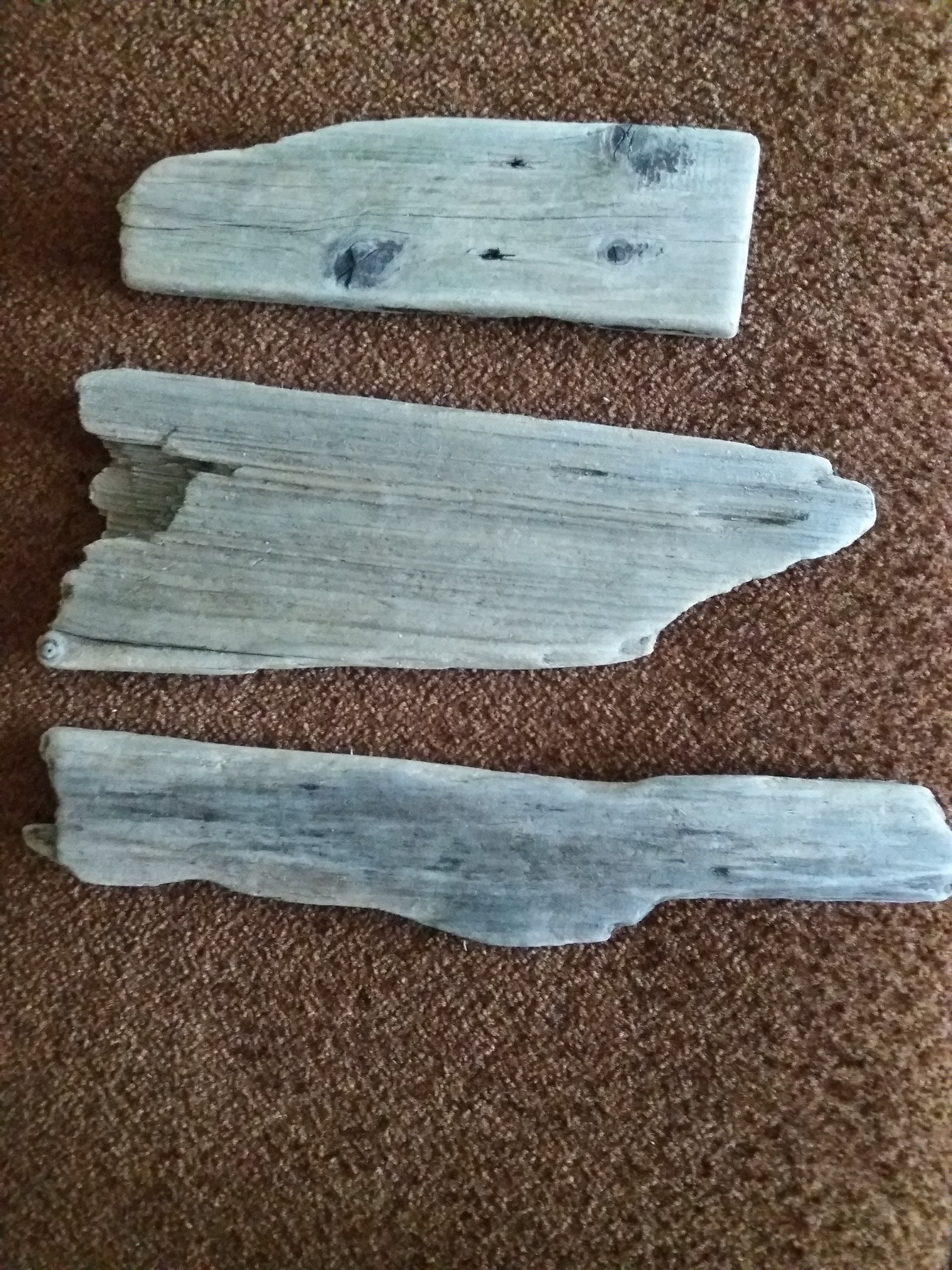 3 Driftwood pieces Flat wide Driftwood Planks 12 to Etsy