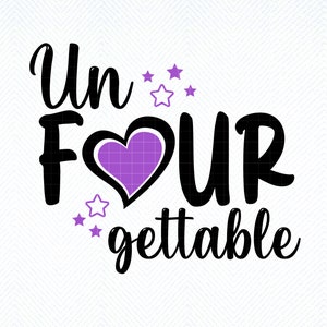 Un VIER getable, 4. Geburtstag SVG, Sofortiger digitaler Download, svg, png, dxf, eps, vierter Geburtstag svg, 4. Geburtstag, Mädchen, Geburtstag svg, png