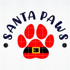 Santa Paws SVG, Christmas Dog SVG, Santa Paw Print SVG, digitale download, bestand knippen, sublimatie, illustraties, Santa Paws-svg, Santa Paws