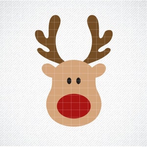 Rendieren SVG - kerst SVG - rendieren gezicht SVG - schattige rendieren rode neus, kerst rendieren gezicht Svg, herten Svg, rendieren Clipart