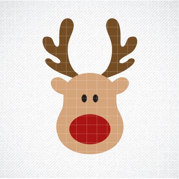 Reindeer SVG - Christmas SVG - Reindeer Face SVG - Cute Reindeer Red Nose, Christmas Reindeer Face Svg, Deer Svg, Reindeer Clipart