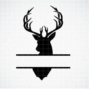 Hirsch Split-Monogramm SVG, sofortiger Download, Buck SVG, Jagd SVG, Geweih SVG, Buck Split Monogramm svg, Hirschkopf Monogramm